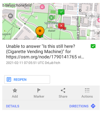 إعادة فتح ملاحظة OSM أندرويد