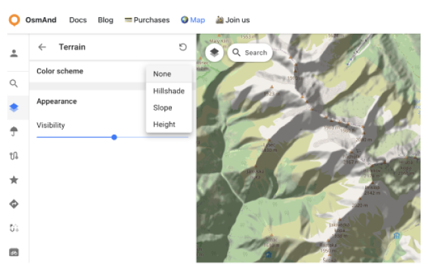 قائمة تكوين الخريطة تضاريس