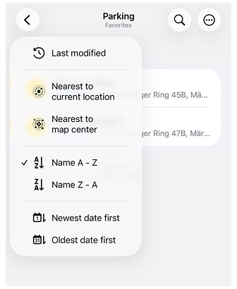 مفضلات iOS