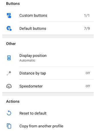 Configure screen menu