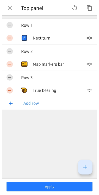 Configure screen menu
