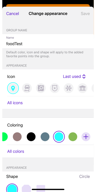 Favorites actions ios