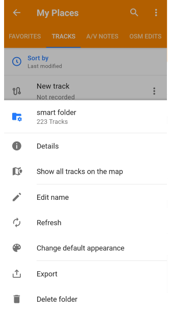 My places Managing Smart Folders Android