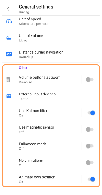 Profiles General Settings Other Android