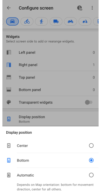 Display position Android