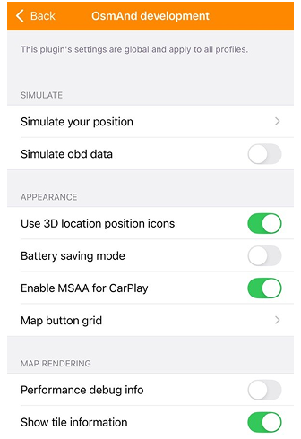 Entwicklungseinstellungen iOS