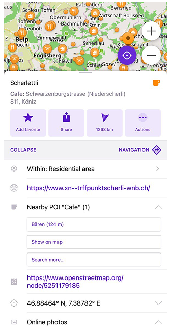 Nahegelegene POI iOS