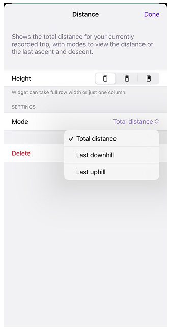 Reiseaufzeichnungs-Widget