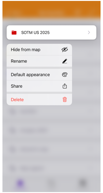 Actions sur les favoris iOS