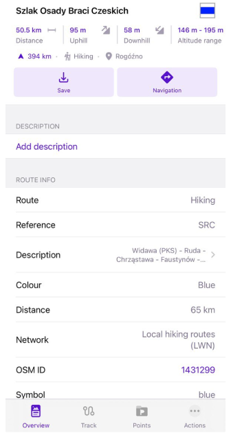 Infos sur l'itinéraire