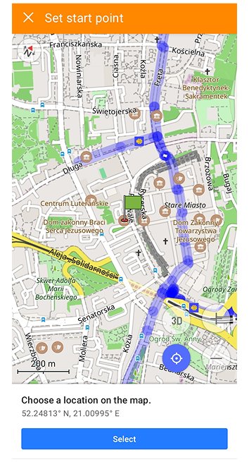 Seleziona sulla mappa