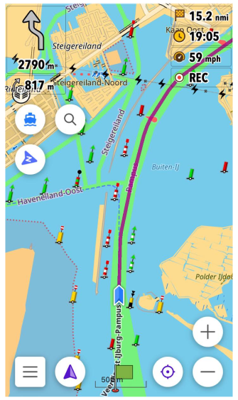 Bootnavigatiescherm iOS