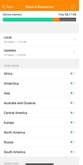 Kaartmenu algemeen iOS downloaden