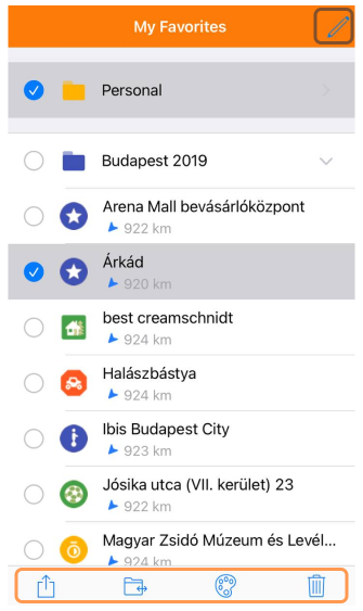 Favorietenacties iOS