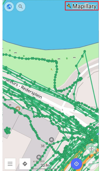 Mapillary plugin Kaartcontextmenu Android