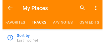 Mijn plaatsen routes zoekfunctie Android