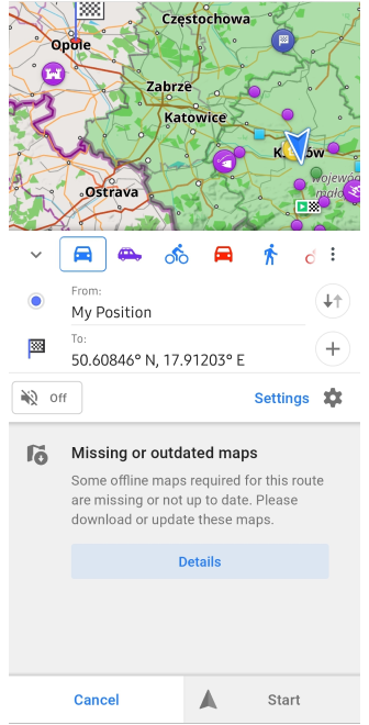 Bericht geen kaarten bij het bouwen van navigatie Android 5