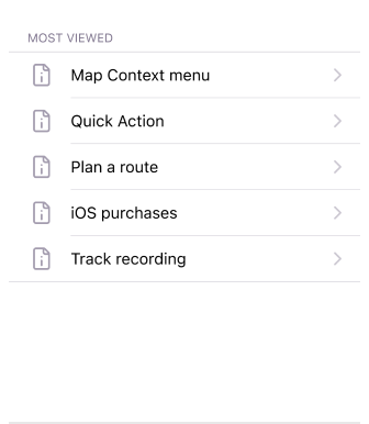 Kaarten menu iOS