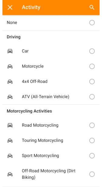 Trackinformatie Activiteit