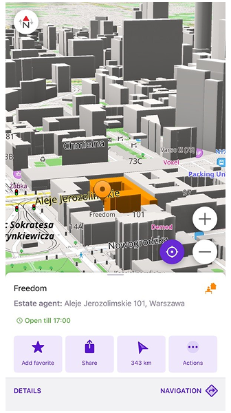 Podświetlenie budynków 3D