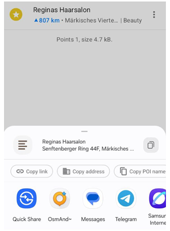Akcja Udostępnij Android