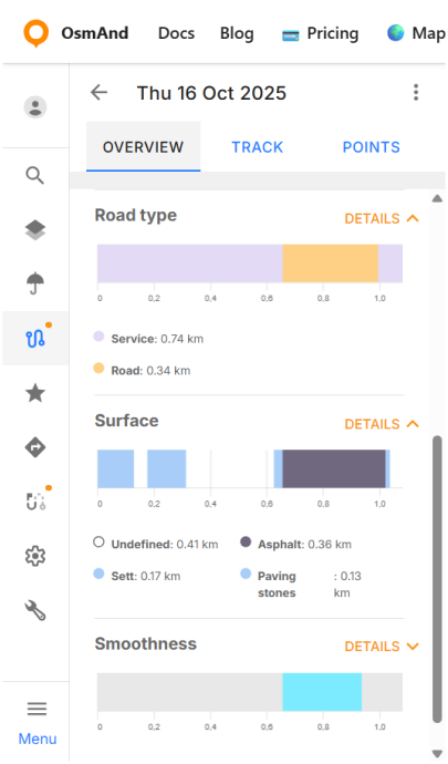 Edycja GPX w chmurze OsmAnd Web