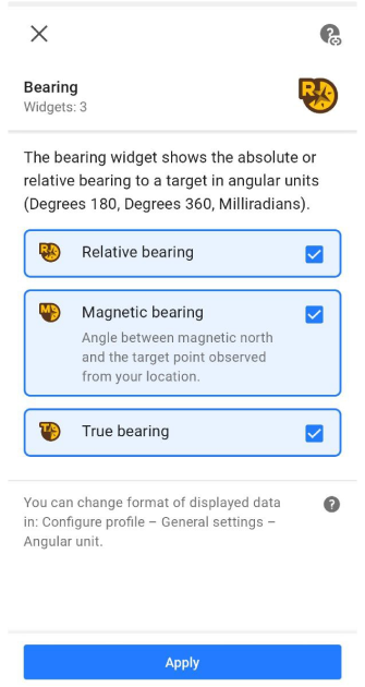 Widget de gravação de viagem