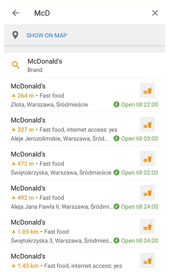 Pesquisar POI Android