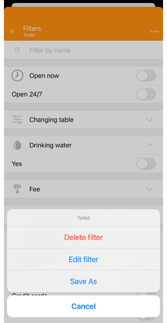 Excluir POI personalizado iOS