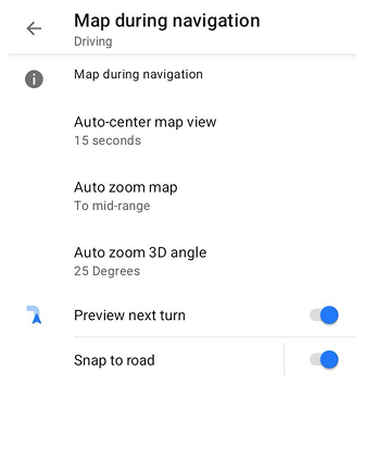 Navigasyon sırasında harita ekranı