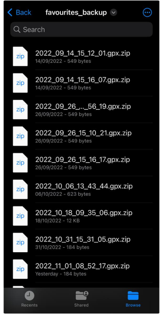 Favorites autobackup ios