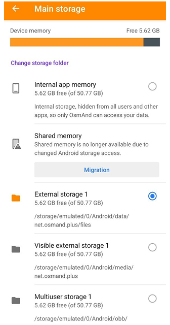 Налаштування сховища профілів Android