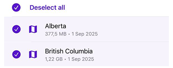 Меню скасування вибору iOS