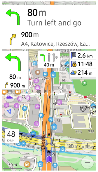 Віджет наступних поворотів